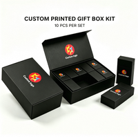 Coffret Cadeau Personnalisé avec Logo – 10 Boîtes Rigides Magnétiques en Carton Noir pour Cigarettes et Papier, Idéales pour l'Arrangement de Produits de Détail et Cadeaux