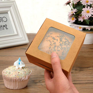 Petites boîtes en papier brun pour boulangerie, boîtes en papier pliables pour cadeaux, boîtes en papier pour aliments, pour petites pâtisseries, mini gâteaux, boîtes à friandises - Product Image 4