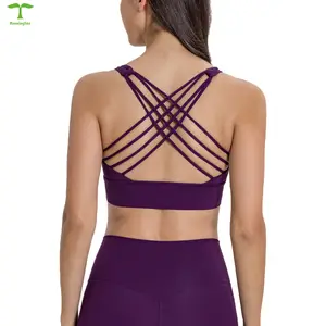 Summer Sports Active Crop Yoga Top Breathable Four-Way Stretch Sexy Backless U-Shaped Neckline Tank Sleeve Workout Crop Yoga Top