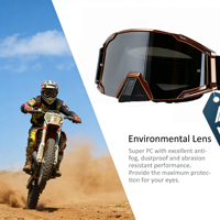 OEM/ODM Vente en gros de lunettes de moto cross, casque de moto, lunettes de motocross tout-terrain, lunettes de sport