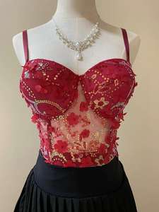 Corsé de Moda para Mujer, Estilo <span class=keywords><strong>Fiesta</strong></span>, con Lentejuelas y Encaje Floral, <span class=keywords><strong>Top</strong></span> Corsé, Korset para Mujer - Product Image 2