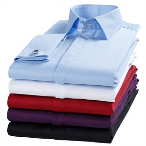 Nueva Camisa de Manga Larga para Hombre, Cuello Cuadrado, Corte Slim, Satén de Algodón, con Cuentas, Resistente a las Arrugas, Transpirable, Sin Plancha, Puño Sólido - Product Image 4