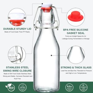 Botellas de Vidrio Herméticas con Tapa Abatible para Elaboración de Cerveza y Fermentación de Kombucha con 2 Vertedores - Product Image 2