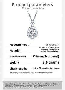 Collar con Colgante de Plata 925 <span class=keywords><strong>Original</strong></span> con Diamante de Corte Oval Brillante de 2 Quilates 7*9mm, Color D, Moissanita, para Mujer, Boda - Product Image 5