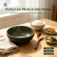 Bol à soupe VAYSMA de haute qualité en céramique vert émeraude de style américain, résistant à la chaleur et compatible lave-vaisselle