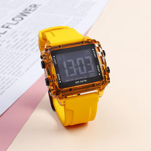 <span class=keywords><strong>Montre</strong></span> sport numérique électronique carrée bon marché à vendre, unisexe, vintage, mode, chronomètre, alarme, bracelet en caoutchouc, mouvement chinois, 5BAR - Product Image 6