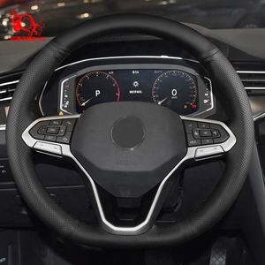 Funda para Volante de Cuero Genuino para Coche, Cross Sport 2020 2022 para Volkswagen Polo Multivan <span class=keywords><strong>Jetta</strong></span> Atlas VW, Color Personalizado - Product Image 6