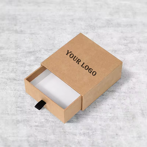 カスタマイズされたブラウンクラフト紙ハード段ボールジュエリーギフトボックスプリント包装ミニジュエリー包装ジュエリー引き出しボックス - Product Image 1