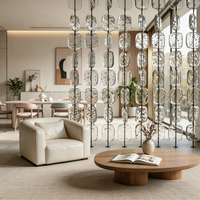 Paravent en verre transparent, séparateur de pièce moderne et luxueux, écran suspendu décoratif pour salon, hôtel, villa, décoration intérieure