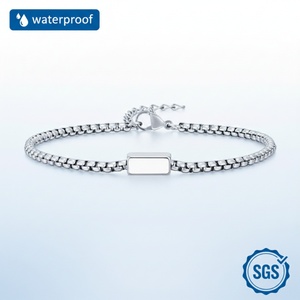 European Style Versatile Link Chain <b>for</b> <b>Men</b> DIY Engraved Block <b>for</b> Bracelet Personalized Charm <b>Bangle</b> - Product Image 1
