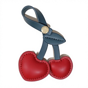 2026 Coolter Novelties Rustic Leather Cherry <b>Key</b> Chain Fashion Leading <b>Men</b> and Women Car Bag <b>Key</b> <b>Ring</b> Pendant Jewelry Gift - Product Image 4