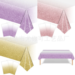 Purple Glitter <b>Tablecloth</b> <b>Rectangle</b> Sequined Plastic Sheet Party Wedding Birthday Decoration - Product Image 4