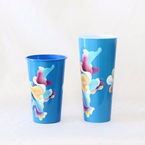 Lenticular no rótulo do molde Copos plásticos Copos plásticos do estádio com tampa e palha - Product Image 4