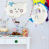 Ballons de décoration de scène licorne ange adorables, ballons en film d'aluminium nuage rose personnalisés pour fête d'anniversaire