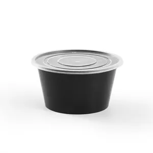 Recipientes descartáveis Eco preto Microwavable da preparação do alimento amigável remova os recipientes 15oz 23oz 30oz 33oz 42oz 50oz 59oz plástico