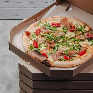 Boîte à pizza personnalisable, emballage biodégradable, impression offset quadricolore, doublure en kraft, carton de stockage alimentaire - Product Image 2