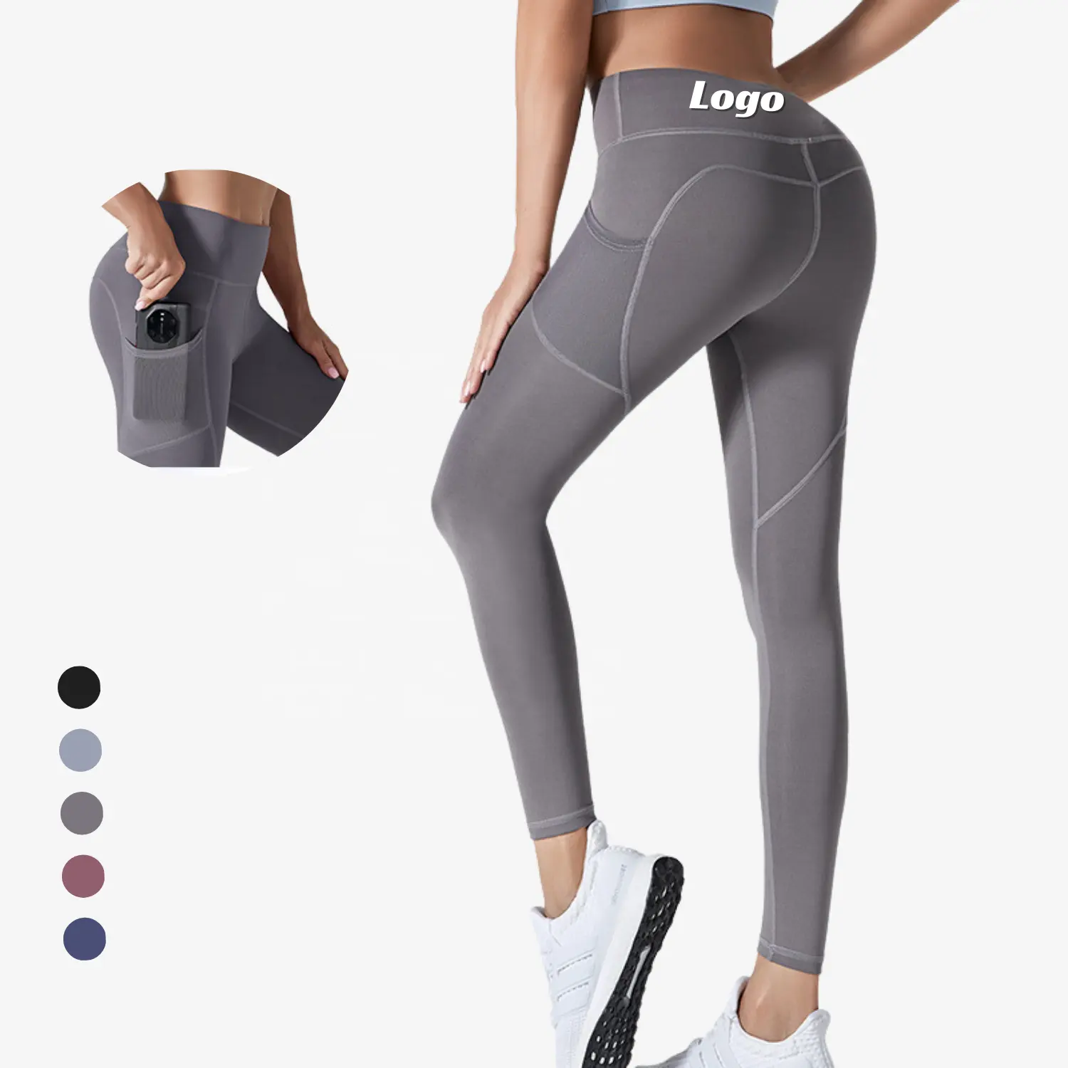 Groothandel Op Maat Van De Buik Controle Fitness Gym Butt Lift Hoge Taille Mesh Legging Met Zakken Damesyogabroek