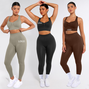 Set Yoga Senza Cuciture Vractivewholesale per <span class=keywords><strong>Donna</strong></span>, Leggings a Vita Alta e Top Sportivo per Allenamento - Product Image 2