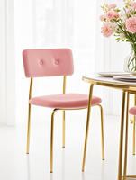 Chaise de salle à manger en tissu de velours rose en vrac de conception nordique populaire chaise de salle à manger de mobilier d'intérieur de restaurant de café avec des jambes d'or