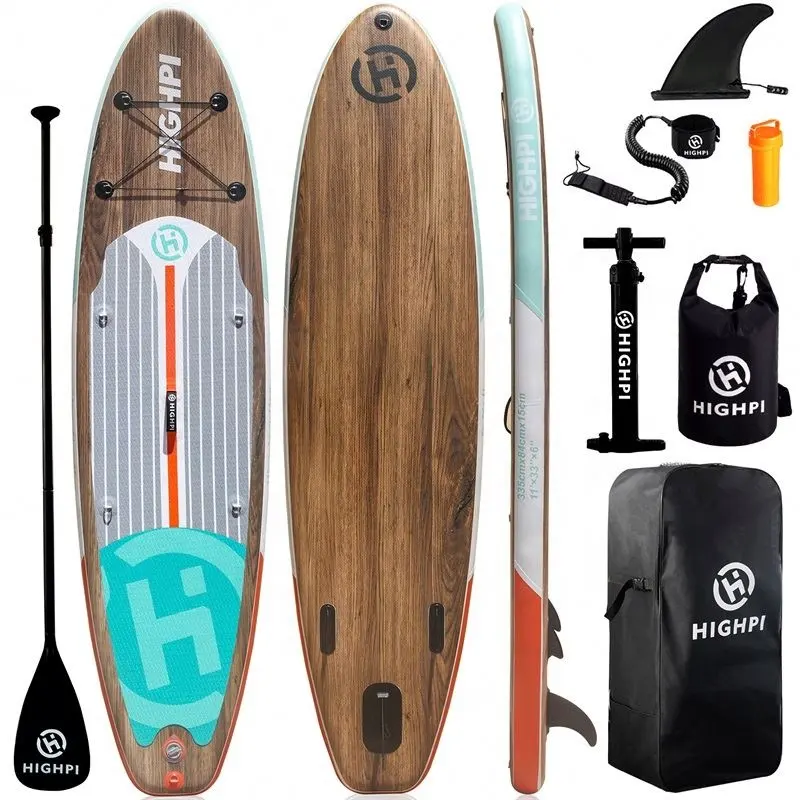 Paddle Board Wooden Style Inflatable With Sail Stand Up Propel Xxl Blow mold Surf Carry Bag Bull Foam Blank Sock 12' Les Light