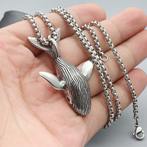 Collar con Colgante de Ballena de Acero Inoxidable, Joyería de Moda con Temática Animal, Regalo para Ocasiones Especiales - Product Image 4