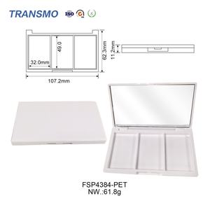 Nouvelle palette d'ombres à paupières carrées personnalisées, 3 couleurs, emballage de maquillage, palette de blush avec miroir, poudre hautement pigmentée, emballage - Product Image 2