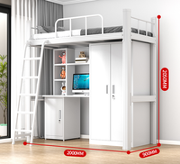 Lit superposé de qualité pour dortoir étudiant, lit superposé en métal pour adultes avec escalier