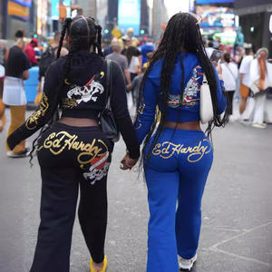 ชุดเซ็ตสองชิ้น เสื้อแขนยาวพิมพ์ลายหลากสี สไตล์ลำลองแฟชั่นสตรีท - Product Image 3