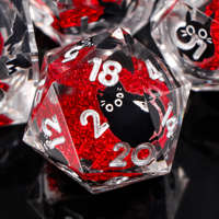 Set Dadu Polihedral Resin Massal dengan Logo Kustom, Dadu Penentu Keputusan Film, Kotak & Display Dadu 16-22mm untuk Permainan Papan