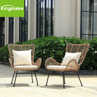 Chaise de patio de nouveau style avec coussin chaise à cadre en métal et table chaise de jardin en rotin