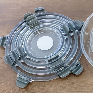 Transparante PET voedselbewaarbakjes set, ronde, afsluitbare lunchbox, vriezer, keuken, snack <span class=keywords><strong>organizer</strong></span> - Product Image 6