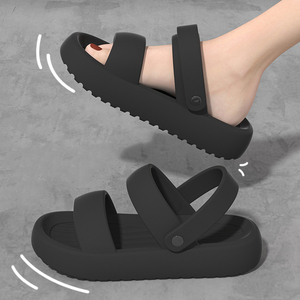 Sandales d'été tendance respirantes pour femmes, à double sens, semelles épaisses antidérapantes, bout ouvert, fermeture à enfiler pour la plage - Product Image 5