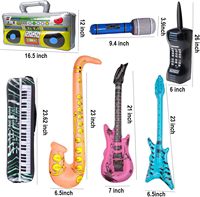 Ensemble de jouet gonflable Rock Star Boom Box guitare basse accessoire pour décorations faveurs de fête cadeau de fête d'anniversaire de Noël