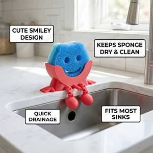 Portaspugna da appendere con drenaggio per Scrub Daddy, divertente supporto per spugna da cucina per lavello e piano di lavoro - Product Image 5