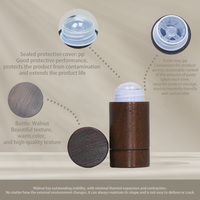 Flacon pompe sans air et flacon à bille en bois de noyer de luxe pour sérum de soin de la peau, huile essentielle, emballage cosmétique