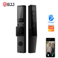 Cerradura Inteligente WiFi SJJ Totalmente Automática para Madera, con TTLock, Tuya, Reconocimiento Facial, Palma de la Mano, Cámara de Mirilla, Videoportero y Desbloqueo Remoto