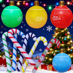 Bastones de caramelo navideños inflables de PVC, decoraciones para exteriores para la decoración festiva navideña - Product Image 1