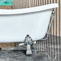 Baignoire autoportante moderne en acrylique de 1.5m pour adultes avec massage à remous Baignoire de trempage écologique pour usage domestique