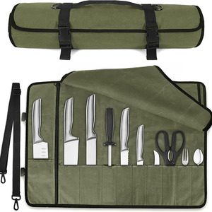 Muestra gratis producida en fábrica etiqueta personalizada poliéster acolchado cuchillo almacenamiento cremallera caso bolsa - Product Image 1