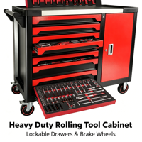 Ensemble d'outils à main de 349 pièces, acier au chrome-vanadium, armoire à outils à 7 tiroirs, coffre à outils roulant OEM