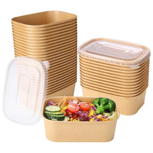 Suministro Directo de Tapas de Papel Kraft Desechables con Logotipo Personalizado, Envases de Alimentos a Prueba de Fugas, Platos y Tazones - Product Image 1