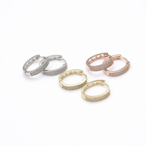 <b>Huggie</b> Earrings Gold Micro Insert Round Geometric Everyday Wear - Product Image 3