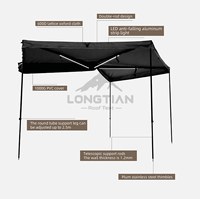Auvent 270 degrés en Oxford 600D et PVC 1000D, double poteau en aluminium, bande LED, 4 pieds réglables, pour camping et véhicule