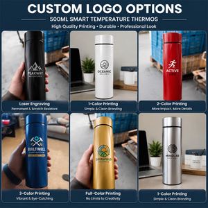 Promotional Gift Business Smart <b>Water</b> <b>Bottle</b> <b>500ml</b> LED Temperature Thermal Flask Intelligent Print Stainless Steel Cup With Logo - Product Image 4
