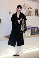Poncho long en laine 100% blanche, style coréen, double face, épais, vintage, double boutonnage, haut de gamme, pour l'hiver
