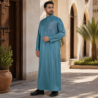 CCY Qamis Arabe pour Homme, Kandura Saoudienne, Vêtement Musulman Islamique Traditionnel du Moyen-Orient, Robe Jubba Saoudienne à Col Montant, Personnalisable