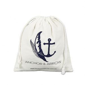 Bolsa de Algodón Natural con Cordón y Logotipo Impreso Personalizado, Bolsa Ecológica de Muselina con Cuerda de Algodón, Bolsa Pequeña para Secador de Pelo - Product Image 1