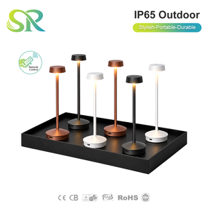 Lampada da Tavolo Ricaricabile Senza Fili in Stile Nordico Moderno Zafferano <span class=keywords><strong>Poldina</strong></span>, Corpo in Alluminio con Dimmer Touch per Uso Ristorante - Product Image 1