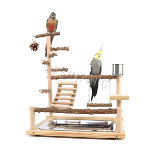 GESHIFENG Parrot <strong>Stand</strong> <strong>Bird</strong> Perches Climb Toy for <strong>Feeding</strong> Training <strong>Bird</strong> <strong>Stand</strong> With Swing - Product Image 5
