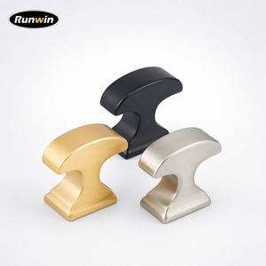 Matt <strong>Black</strong> Aluminum T-Shaped Cabinet <strong>Knob</strong> Easy Installation for <strong>Drawers</strong> Cabinets Wardrobes Dressers Bedrooms Kitchens Bathrooms - Product Image 1